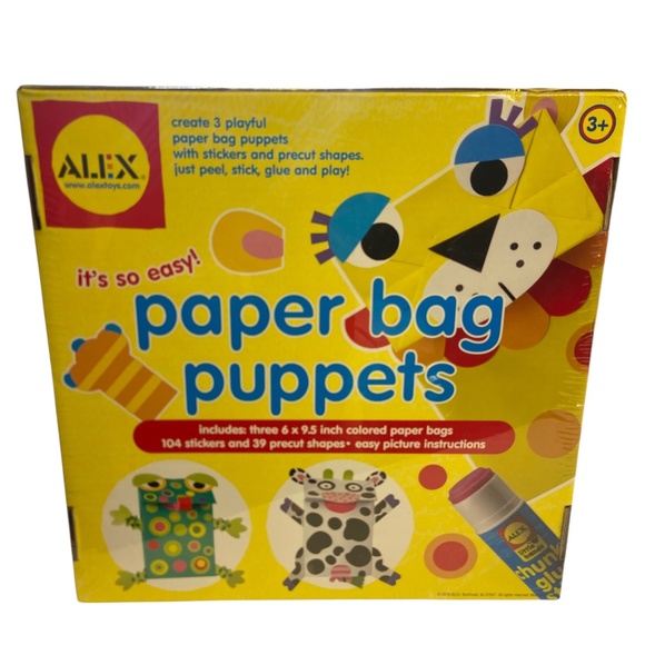 ALEX Toys Paper Bag Puppets Craft Kit for Kids – DIY Sticker & Shape Puppet - Picture 11 of 11
